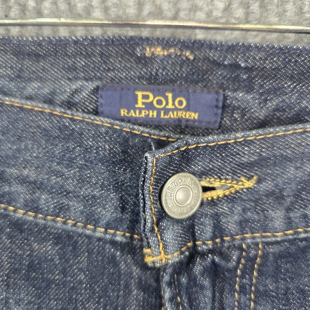 Polo Ralph Lauren Jeans Mens 38x32 Varick Blue Slim Straight Dark Wash Denim